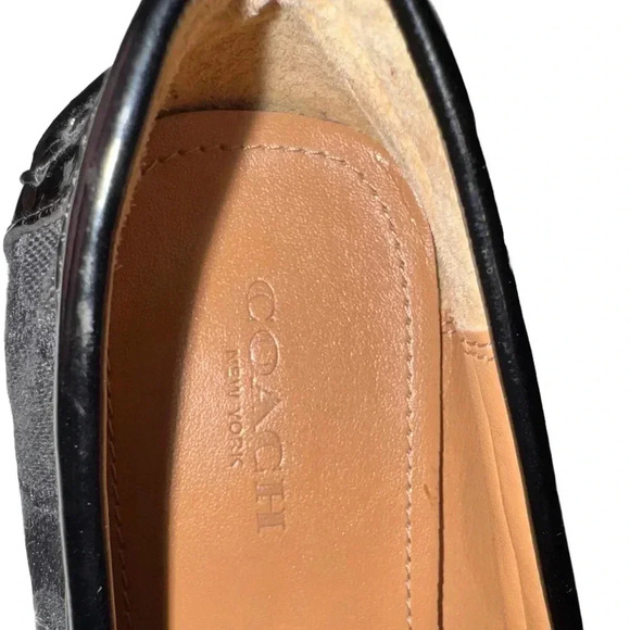 Coach Fortunata driving loafers black leather signature C buckle Size 8 - Picture 6 of 8